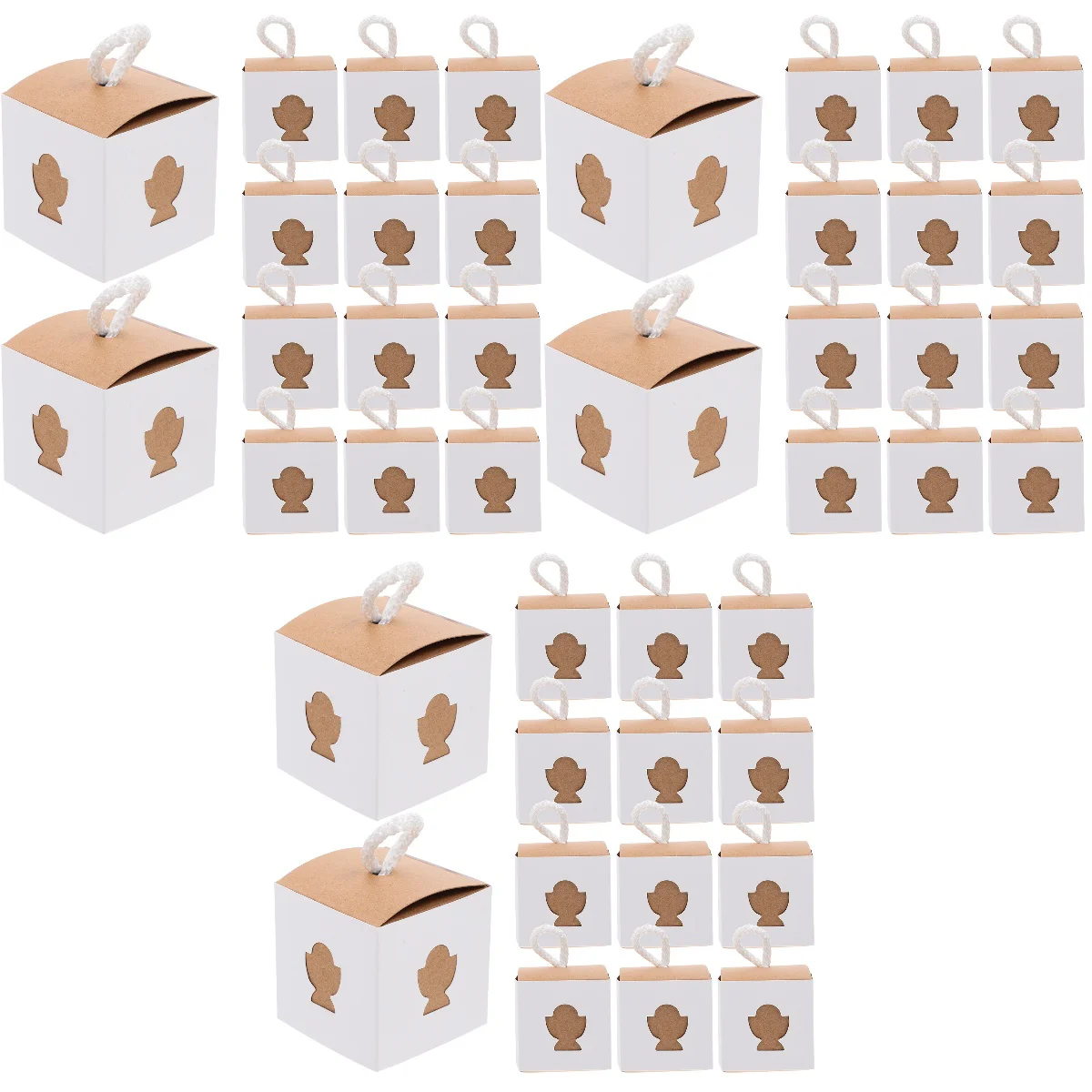 

150 pcs Adorable Wedding Candy Box Party Favors Paper Box Portable Candy Holder