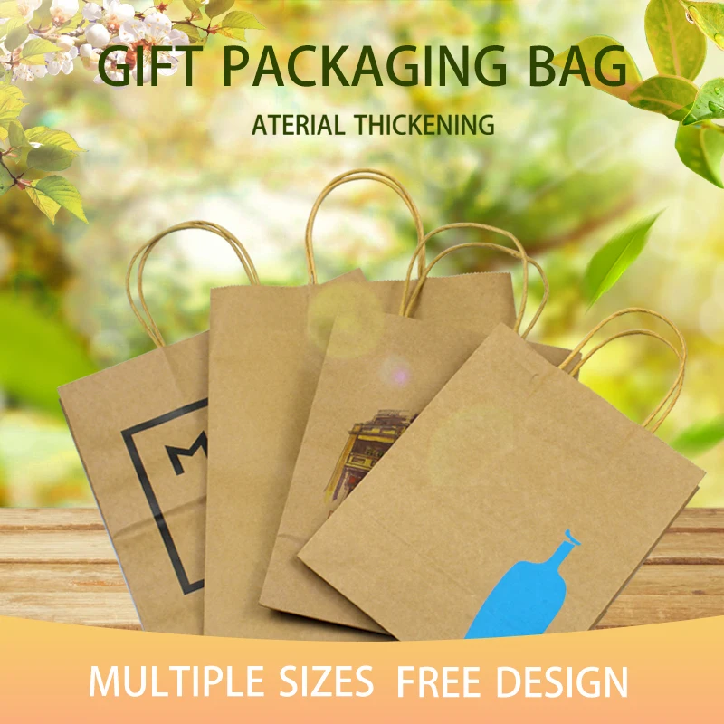 

SENCAI wholesale custom printing biodegradable brown Kraft paper food bakery packaging bag