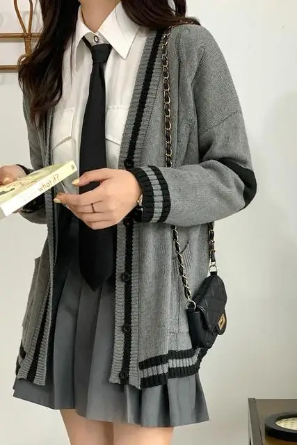 Свитер-кардиган в стиле ретро с v-образным вырезом женская куртка-кардиган