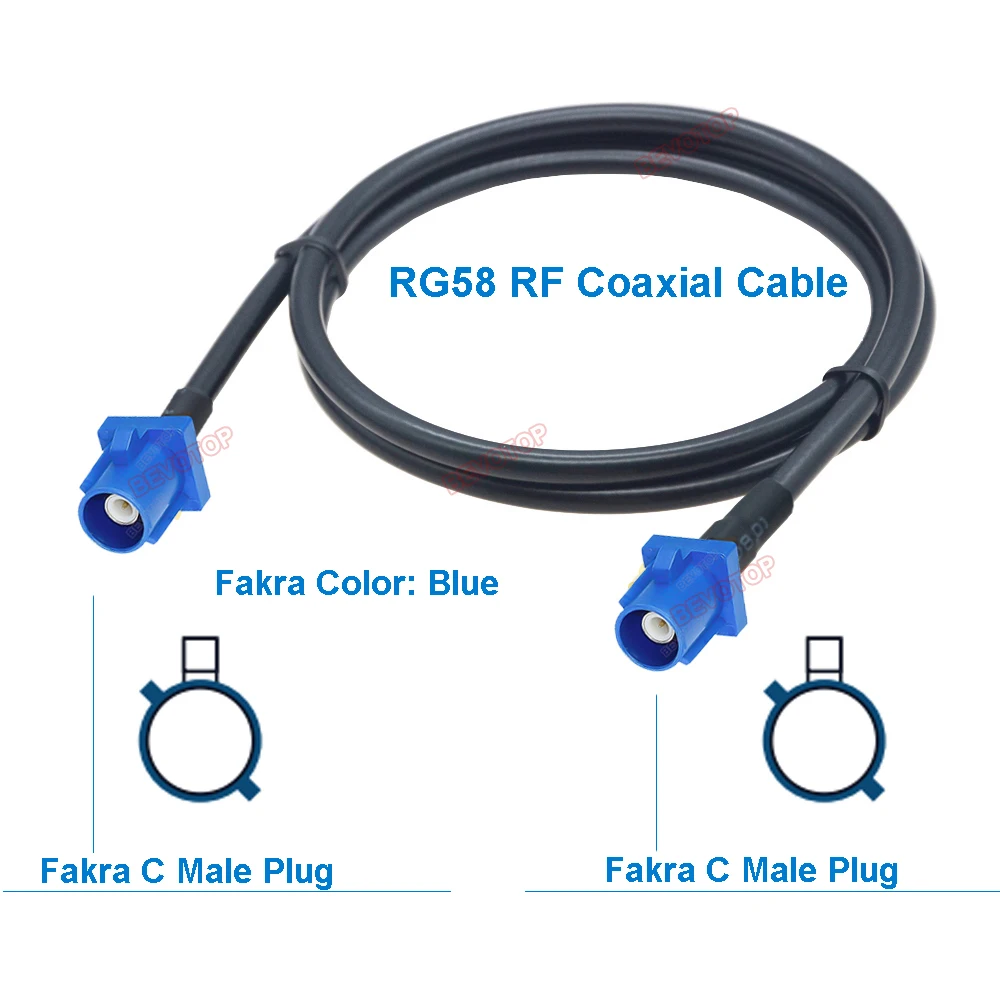 1 шт. RG58 кабель Fakra A/B/C/D/F/G/H/I/K/Z штекер папа-папа автомобильный жгут проводов
