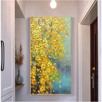 100 handmade abstract yellow flower canvas art 3d thick oil textured heavy scraper wall art pictures for living room home decor