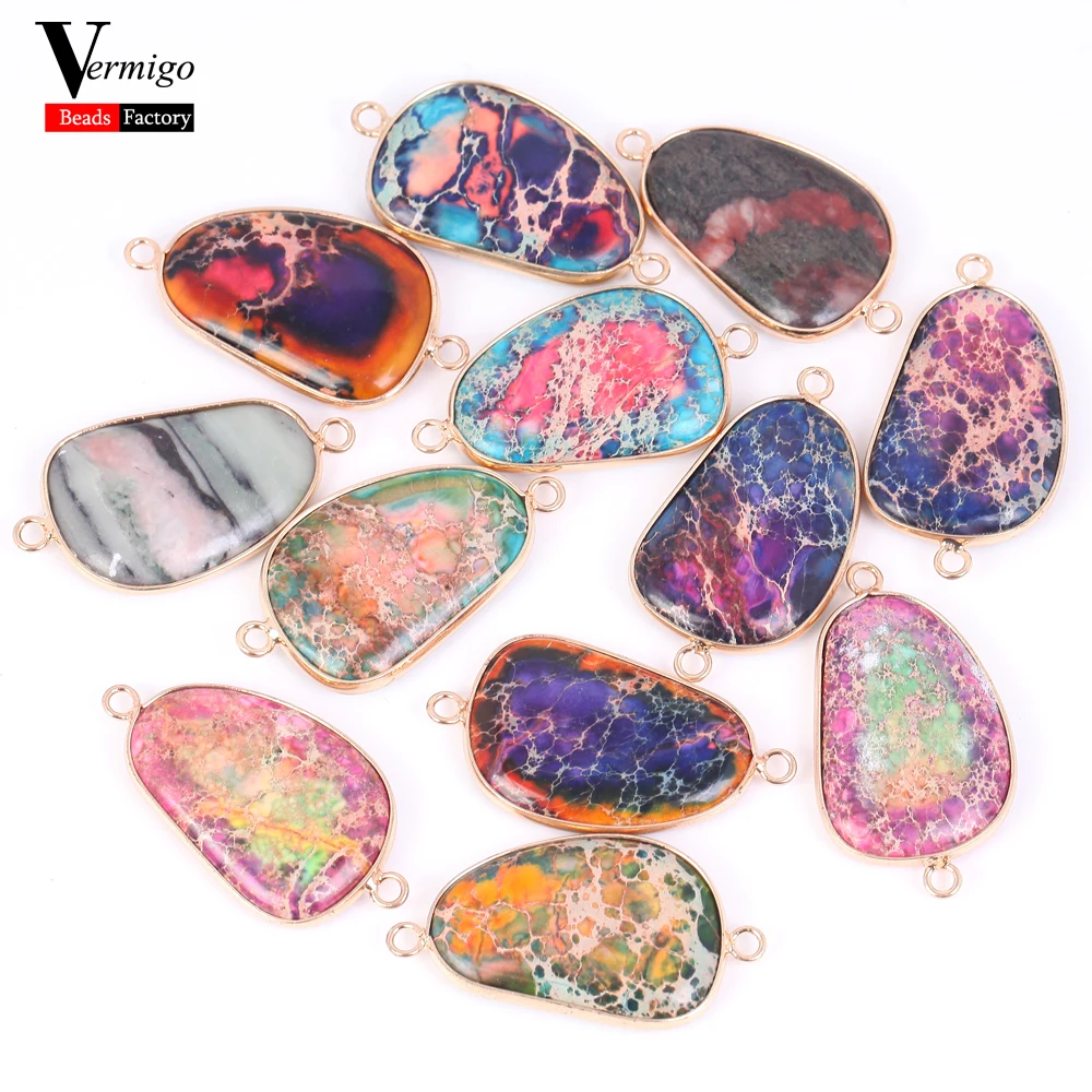 1 шт., двойная подвеска в виде яшмы, 21 х39 мм