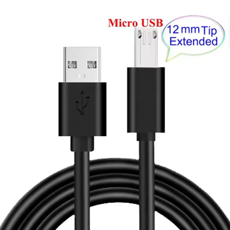 Фото 12 мм кабель Micro Usb с длинной вилкой, зарядный шнур для Blackview BV4900 Pro, BV5500 Plus, Oukitel WP12, Ulefone Armor Mini 2 №2
