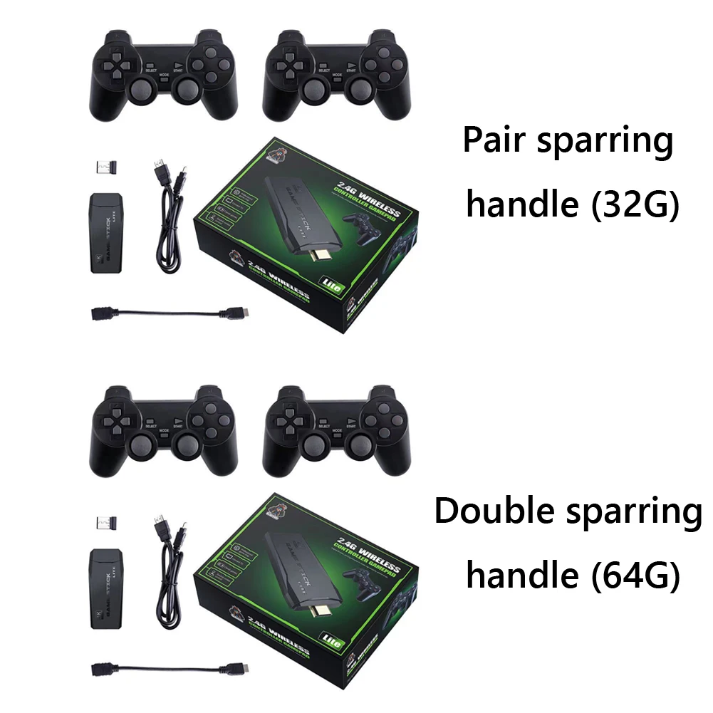 Игровые палочки M8 консоль 2 4G двойной беспроводной контроллер Gamestick 64 ГБ 10000+ игр