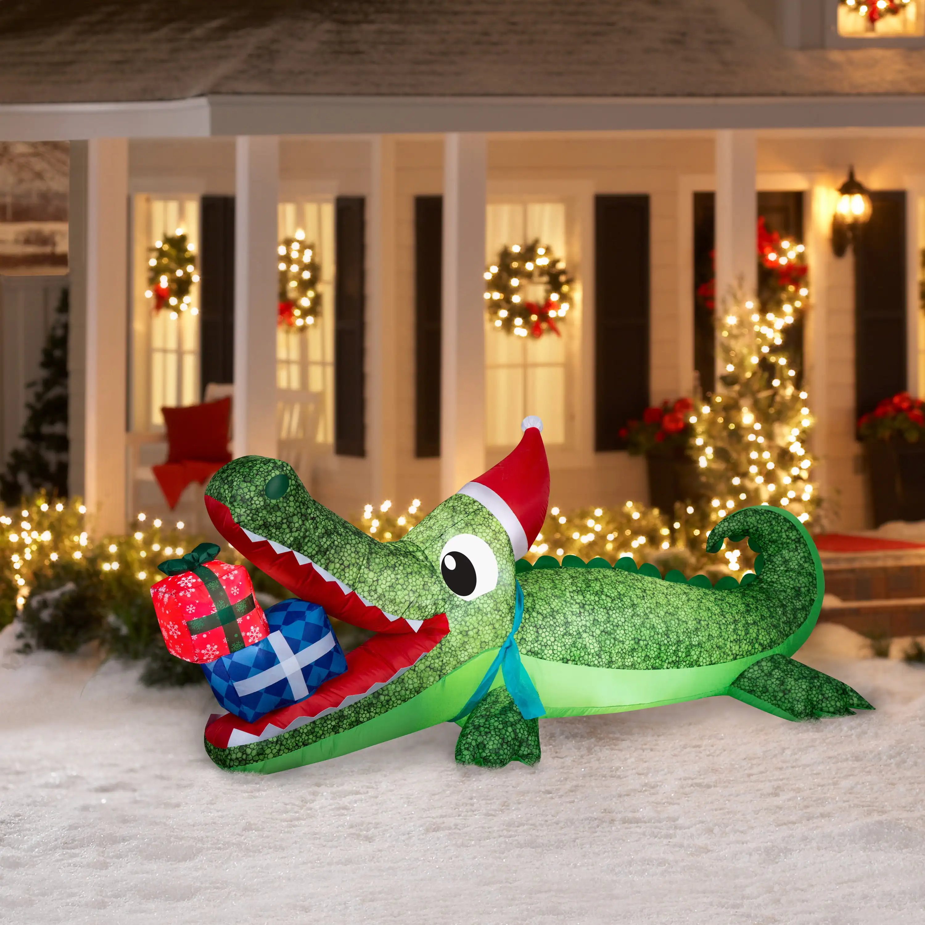 

Надувной Рождественский 9-футовый галятор с подарочной сценой, по праздничному времени