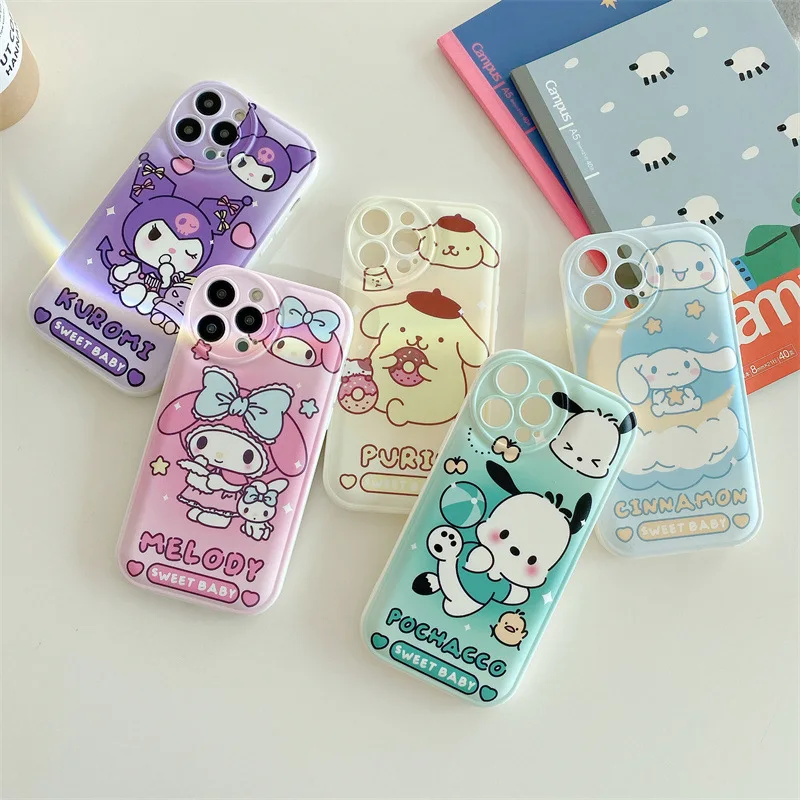 

Sanrio Kawaii Kuromi Phone Case My Melody Cartoon Cute Silicone Iphone14 13 Mobile Phone Case Iphone12 Protective Case Gift