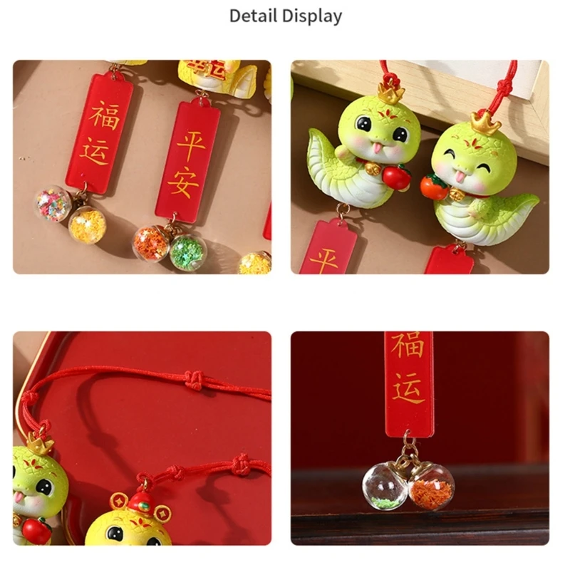 N0HB Подвески в виде змеи по китайскому зодиаку Традиционный новогодний декор для