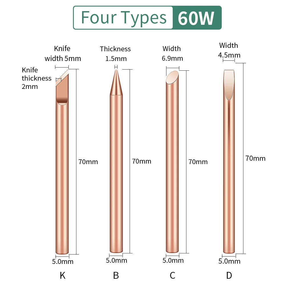 

LUXIANZI Паяльные наконечники из чистой меди 30/40/60 Вт