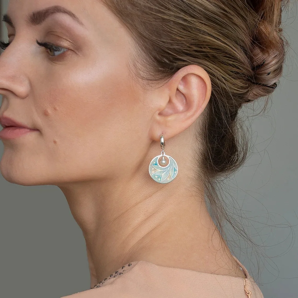 Модные креативные круглые серьги-капли с имитацией жемчуга великолепные