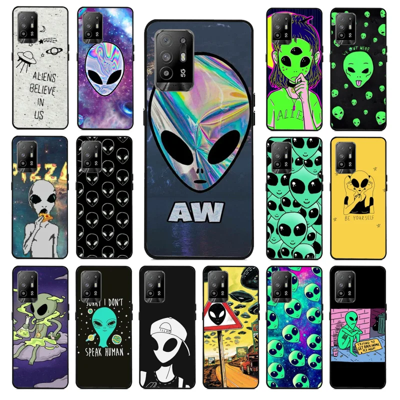 

Alien Space Believe UFO Phone Case for OPPO A54 A74 A94 A53S A9 A5 A15 A16 A91 A96 A76 Reno8 8Pro Reno2 Z