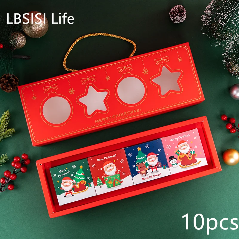 

Рождественские подарочные коробки для конфет LBSISI Life, 10 шт., ручная работа, кондитерские изделия, шоколадные закуски, упаковка для еды, Весенний фестиваль, события, вечерние Kids
