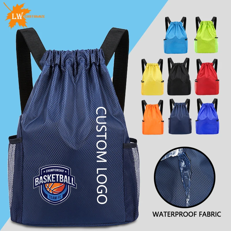 Waterproof Sports Gym Bag Drawstring Bag Beach Swimming Basketball Dance Yoga Bag Custom Logo Personalized Pattern Print Name