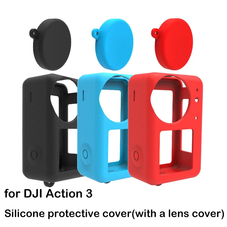 

for DJI Osmo Action 3 Silicone Case Lens Cover Action Camera Accessories for DJI Osmo Action 3 Silicone Case Lens Cover Camera