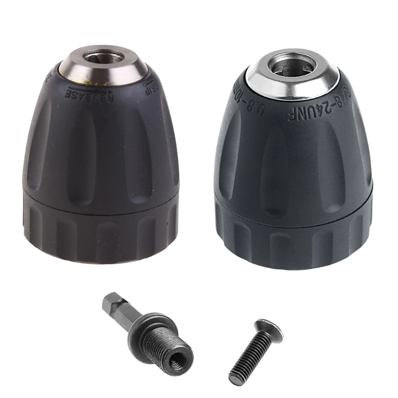 

0.8-10mm Keyless Drill Chuck Converter 3/8" 24UNF + 1/4" Hex Shank SDS Adaptor