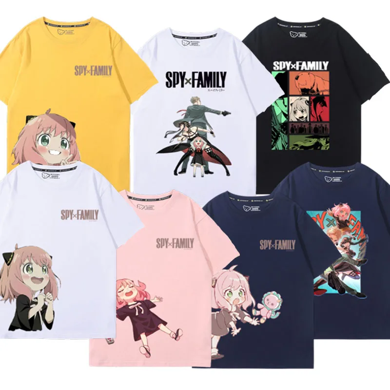 

Kawaii Anime Spyfamily Graphic Print Summer Pure Cotton Thin Breathable Short Sleeve Girlfriends Outfit Birthday Present
