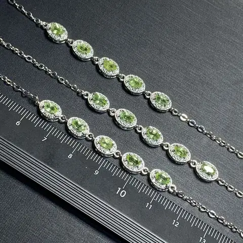 Браслеты с перидотом из серебра для женщин