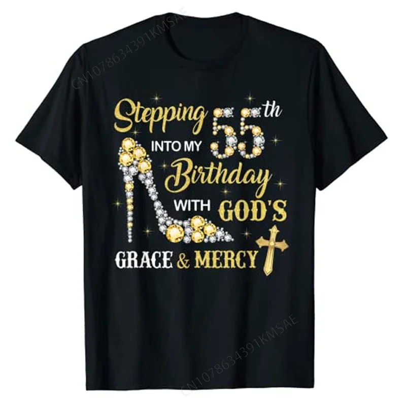 Графическая футболка с надписью Мой 55 день рождения богомолью и фотографией