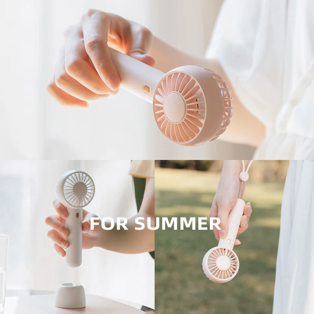 

2 in 1 Portable Mini Handheld Fan USB Rechargeable 3 Speed Adjustable Desktop Air Cooler Small Fans for Outdoor Travel Office