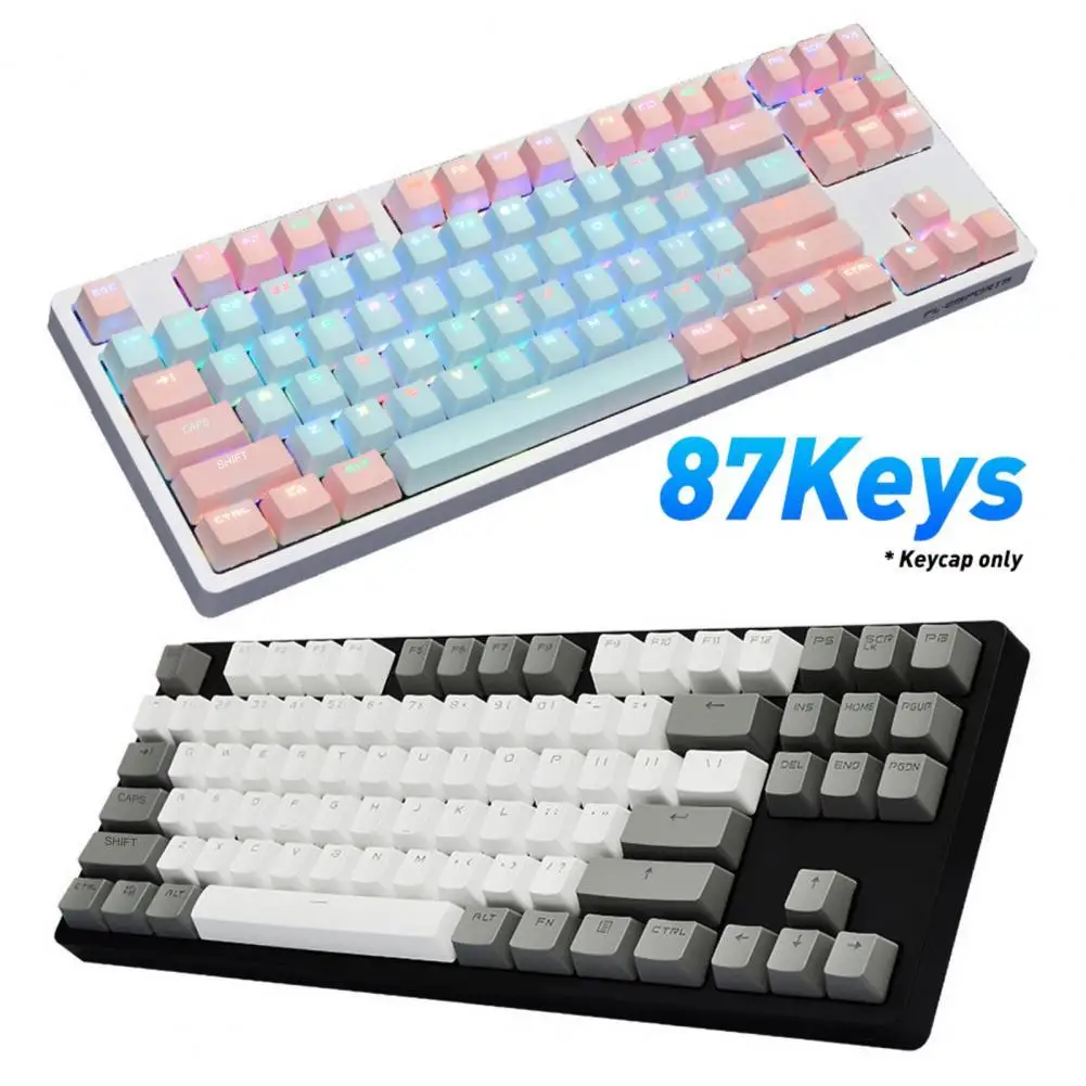 

Key Cap 87Pcs/Set PBT Color Matching Light-proof Mechanical Keyboard Keycaps Replacement Gaming Keyboard Computer Accessories
