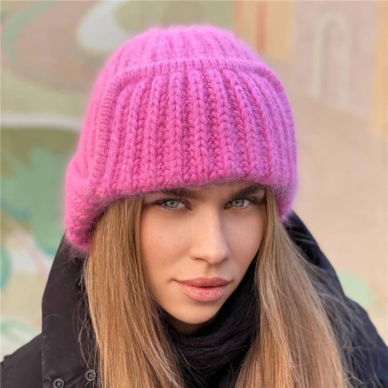 

Dourbesty осенне-зимние вязаные шапки-бомберы, Женская стильная шапка для отдыха с защитой ушей и защитой от ветра, модная теплая шапка Y2k