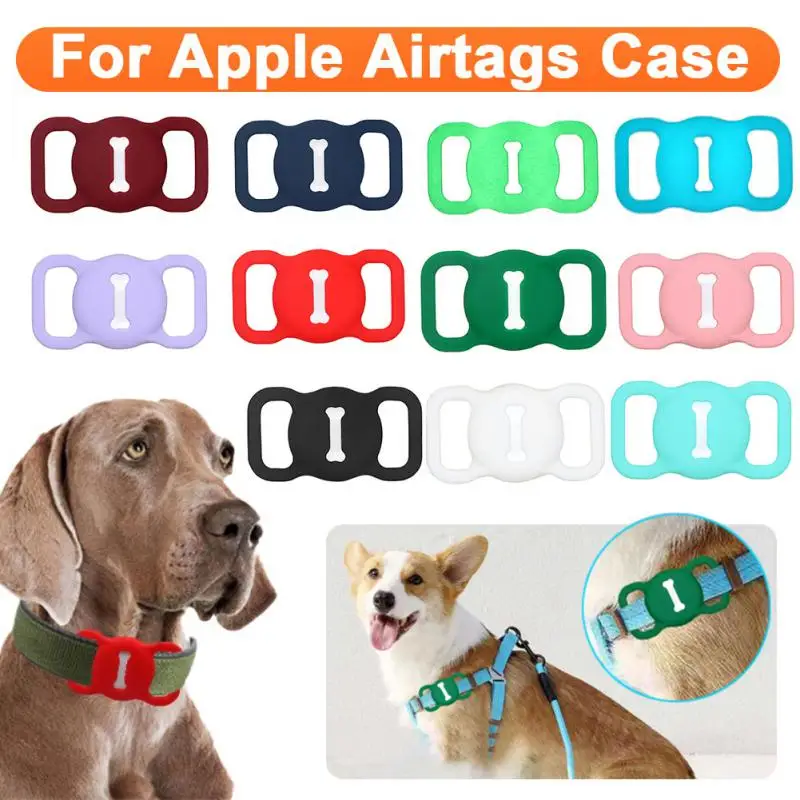 

Pet Tracker Finder Case for Apple Airtags Silicone Protective Case Dog Cat Collar Loop Locator Tracker Anti-lost Device Cover