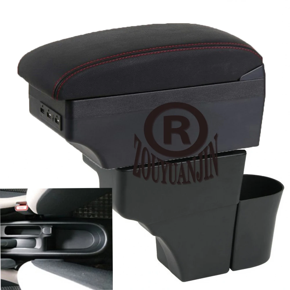 For Nissan Note Armrest Box Arm Elbow Rest Center Console Central Store Content Storage with Cup Holder USB
