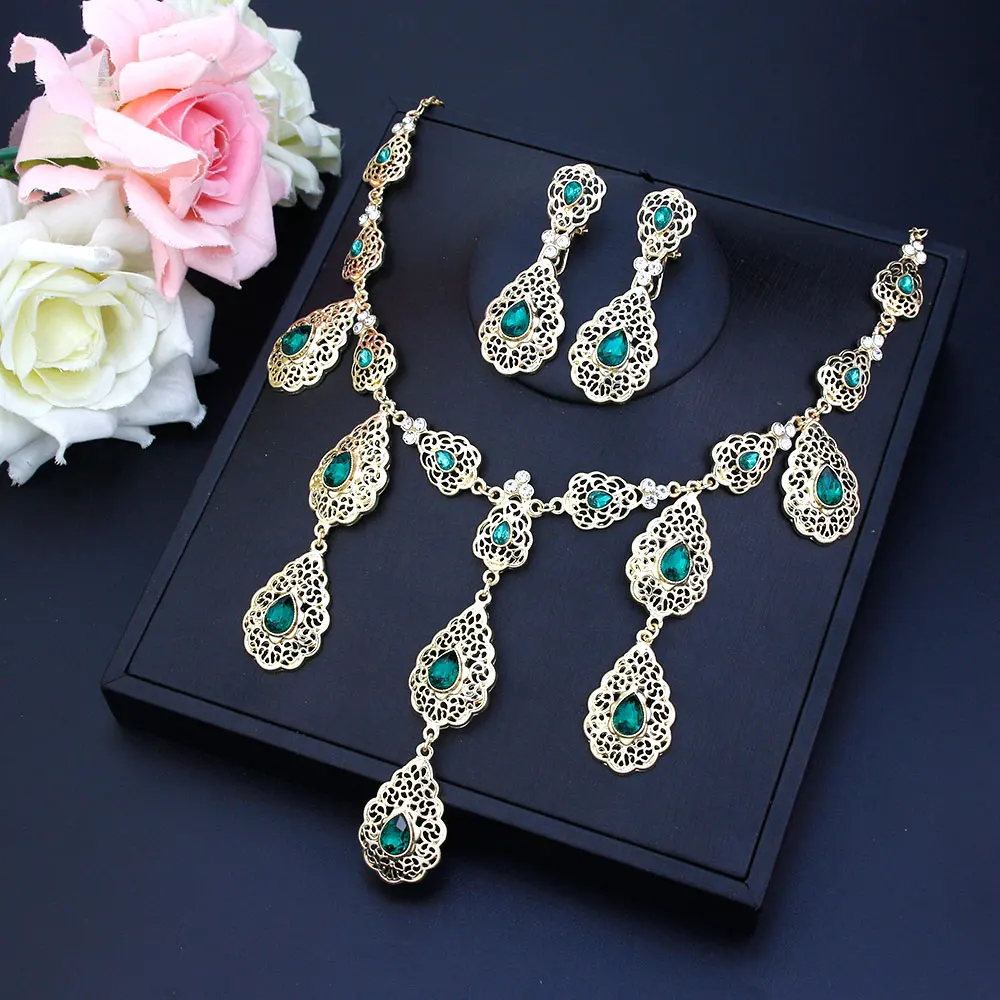Фото Комплект украшений sunspememom, из ожерелья и серёг, с кисточками, с кристаллами, для невесты, на свадьбу №3