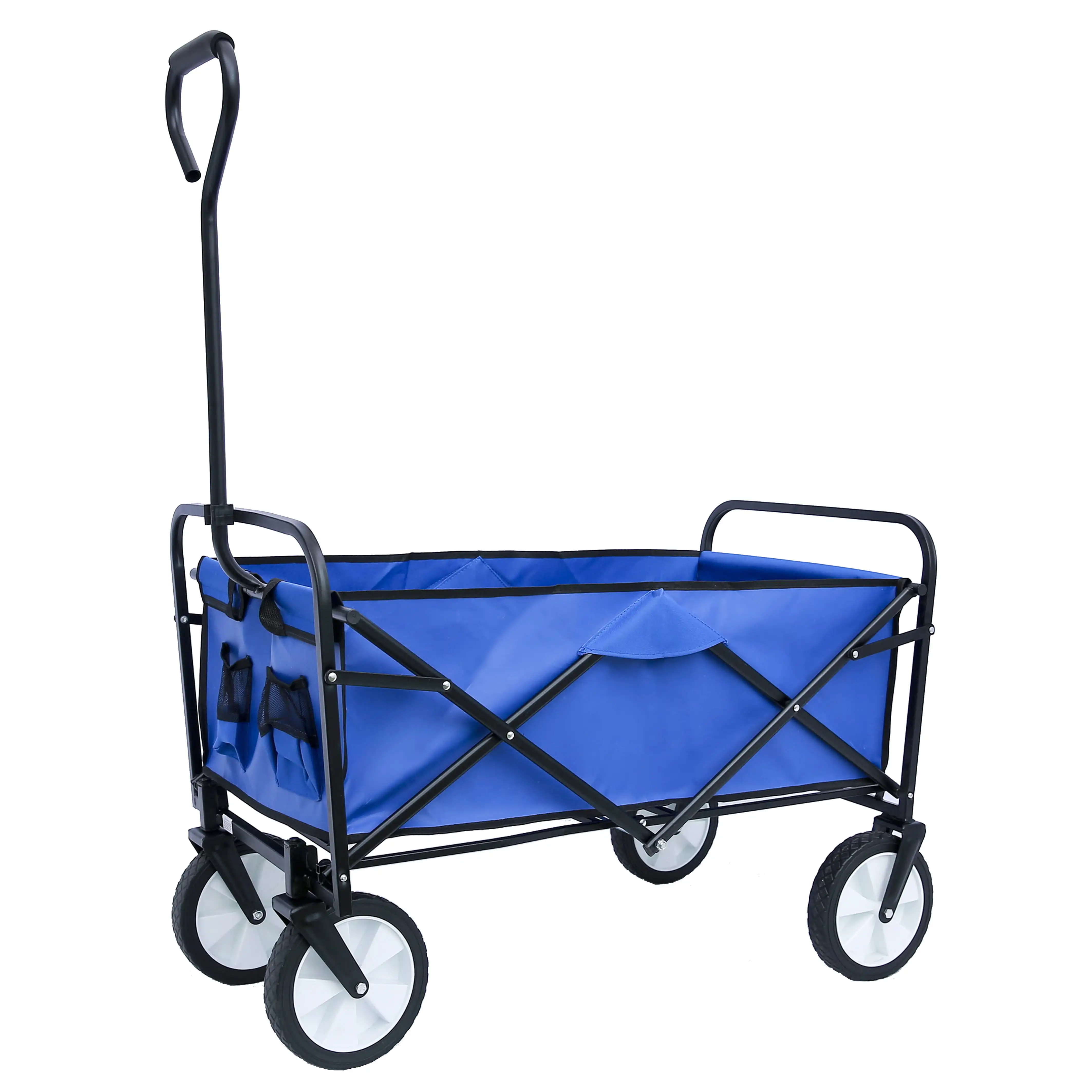 Aukfa Folding Wagon Garden Shopping Beach Cart - Blue