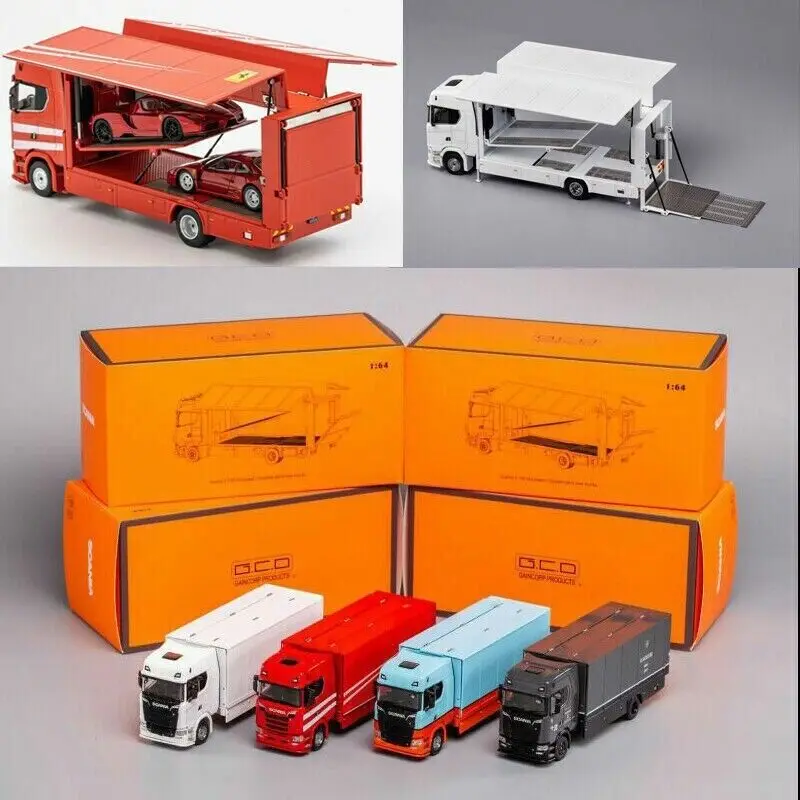GCD 1:64 S730 transporter Double Deck Gull Wing Tow Truck  DieCast Model Car Collection Limited Edition Hobby Toy Car