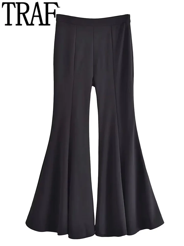 

Брюки-клеш женские черные с высокой талией, Y2k