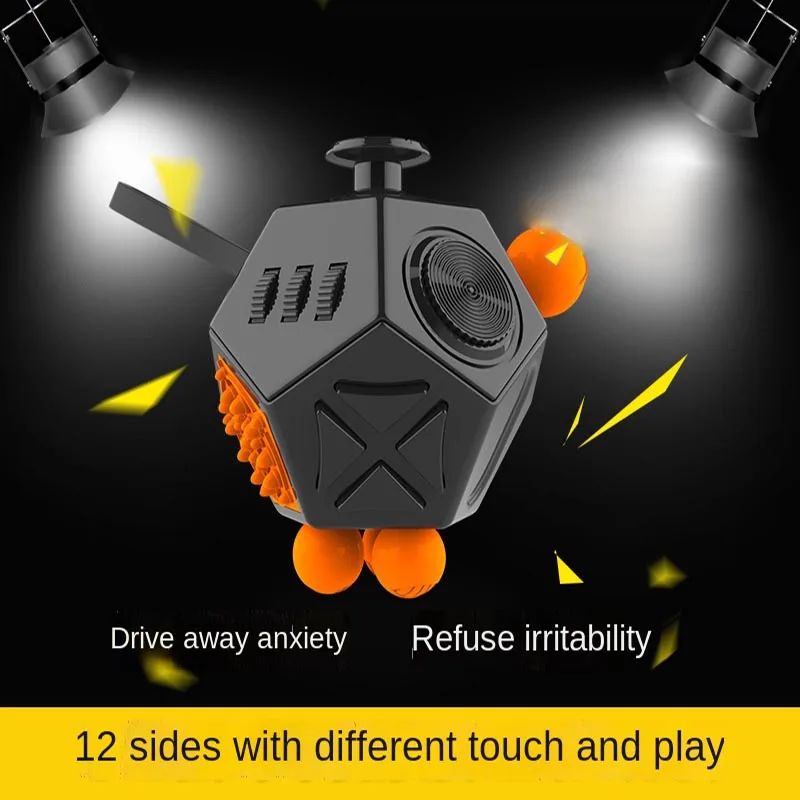 Cube Stress Reliever Toys Dice Anti-irritability Relieve Anxiety 12-sided Fidget Toys Crystal Decompression Fingertip Desk Toy enlarge