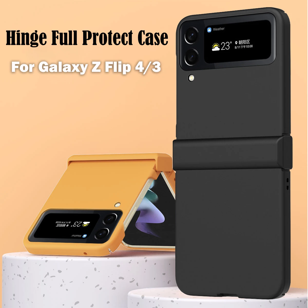 

Z Flip4 Hinge Case for Samsung Galaxy Z Flip 4 3 5G Case For Samsung Z Flip 4 Armor capa Hard PC Full Protective Phone Cover