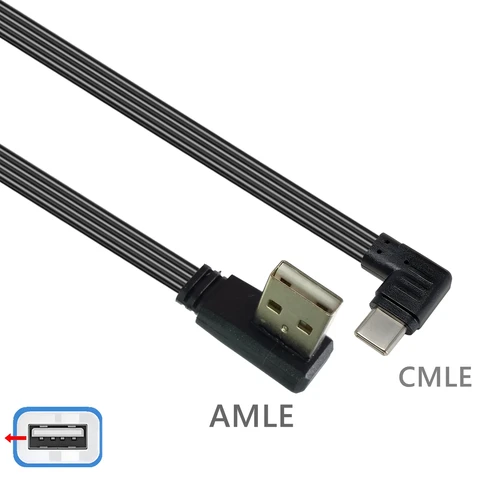 USB-C Typ C Männlich Links리 Uganda UP Down Abgewinkelt 90 °   zu USB 2,0 Männlichen Daten Kabel USB Typ-c Flache Kabel 0,1 м/0,2 м