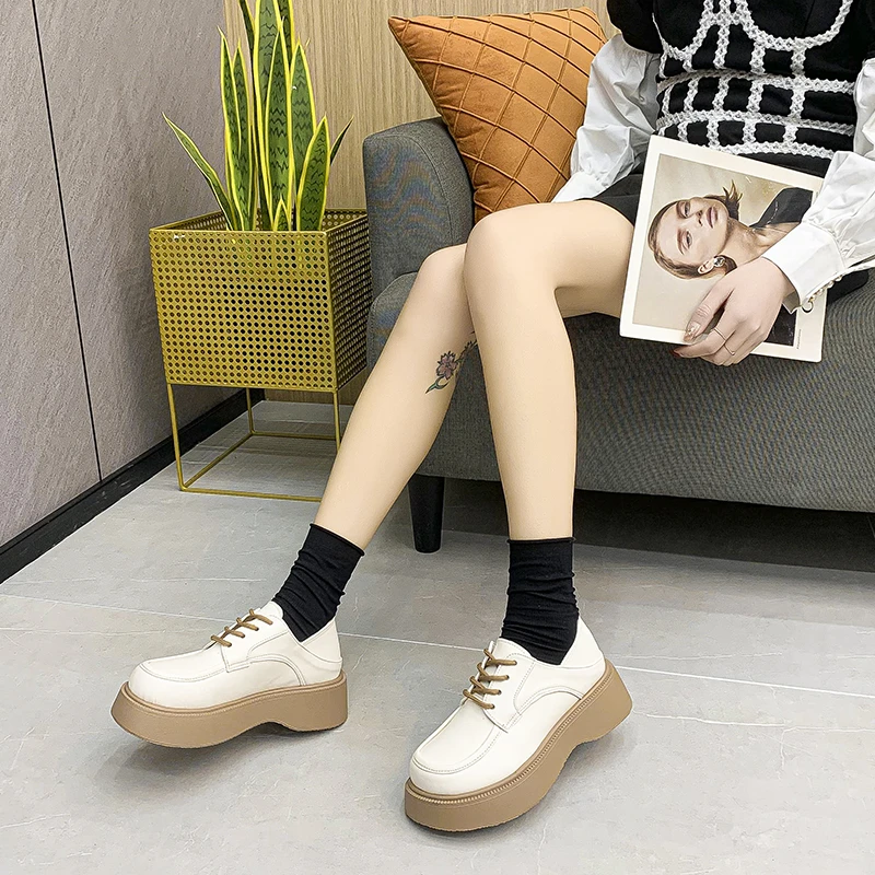 

Женские универсальные лоферы на плоской подошве, лоферы на толстой подошве с круглым носком, размер 40, новинка весны-осени 2022