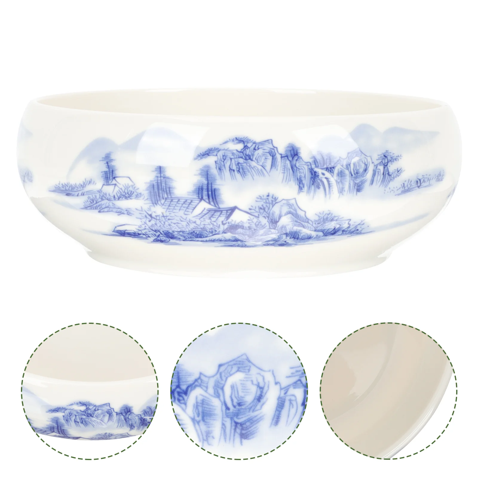 

Porcelain Planter Ink Ceramic Flower Chinese Bonsai Pot Pots Table Side Planters Decorative Decorations White Blue Inkwell Tray