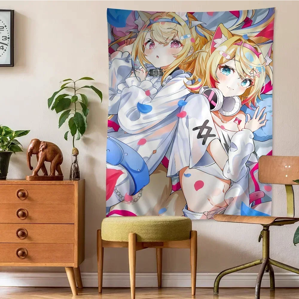 FuwaMoco Fuwawa Mococo Hololive Vtuber DIY настенный гобелен для гостиной дома и общежития Декор