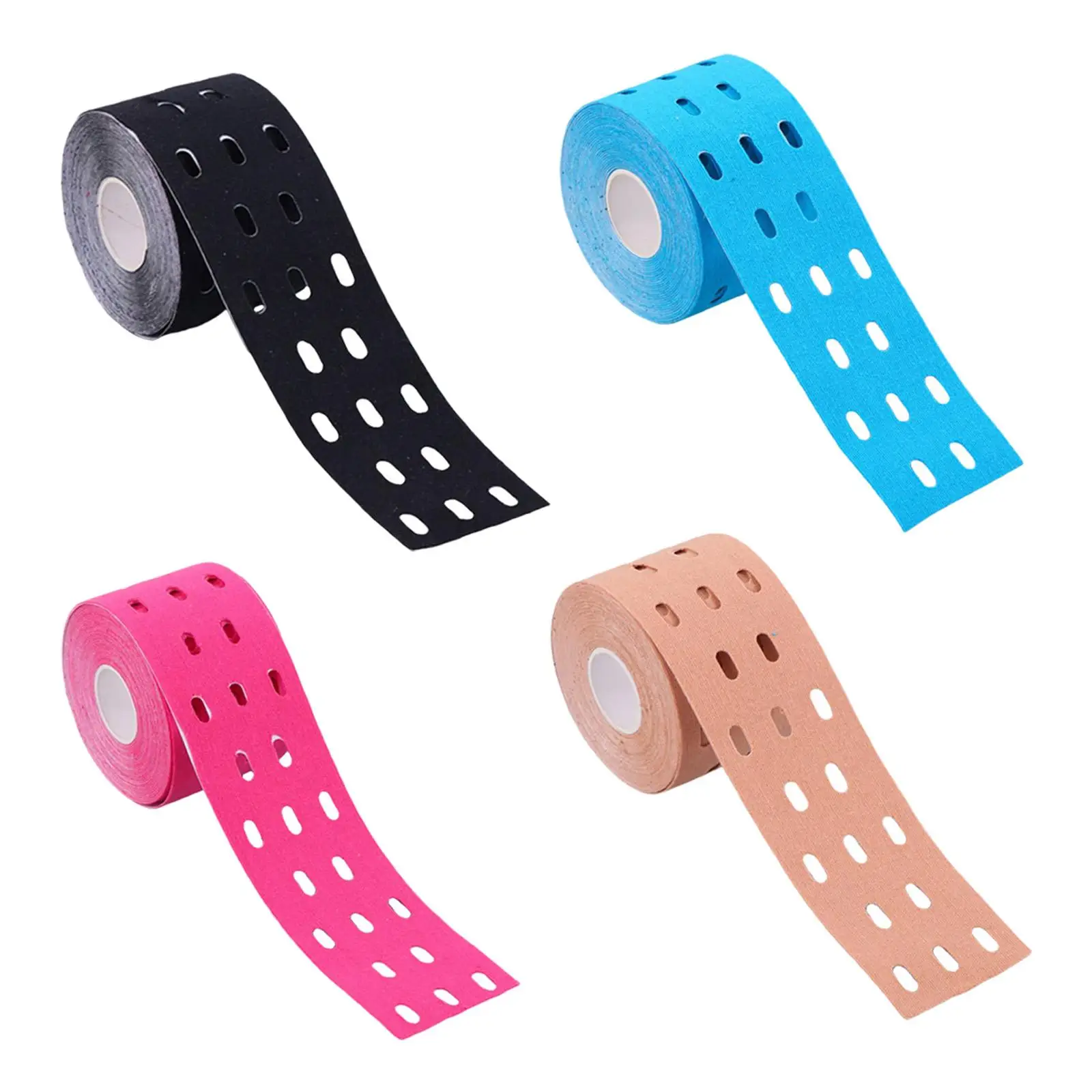 

4 Count 5Cmx5M 5.5yd Perforated Athletic Muscle Tapes Comfortable Knee Taping Elastic Kneepad Wide Application Waterproof
