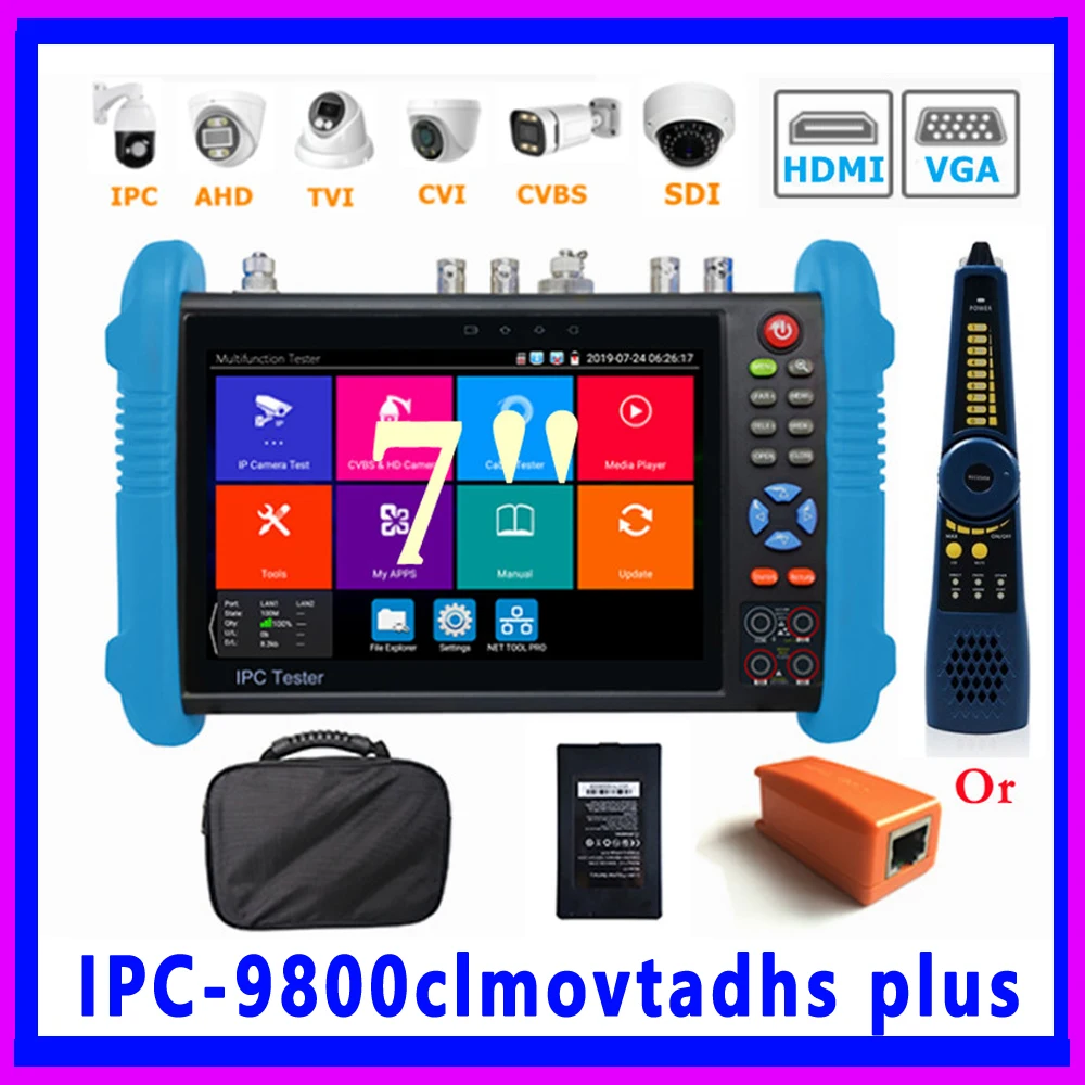 

Utp Tester ipc 9800 clmovtadhs plus hd-tvi Surveillance Camera POE Cctv Tester IP Hdmi Network Cable Tester Audio Monitor Cctv