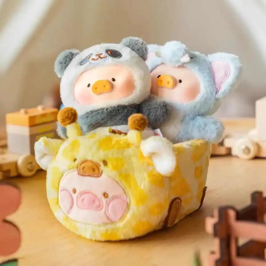 Фото Новая Lulu Pig Animal Party слепая коробка, серия «Лесной театр», милая виниловая форма лица, коллекция кукол на палец, украшения, подарки для детей №4