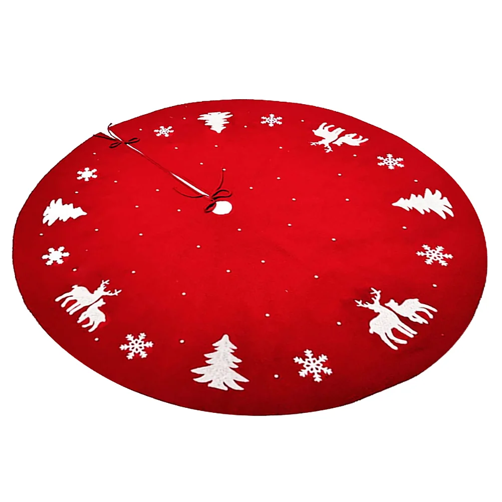 

Adorable Elk Snowflake Christmas Tree Skirt Printed Cloth Tree Skirt Decoration