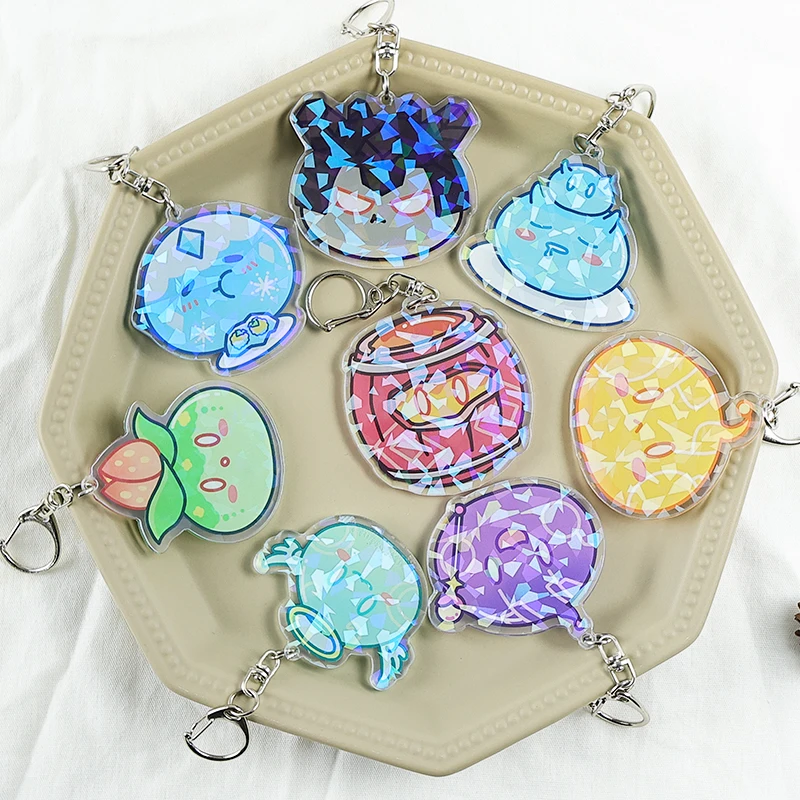 Модный крутой лазерный брелок для ключей в стиле аниме Genshin 8 стилей Подарочный