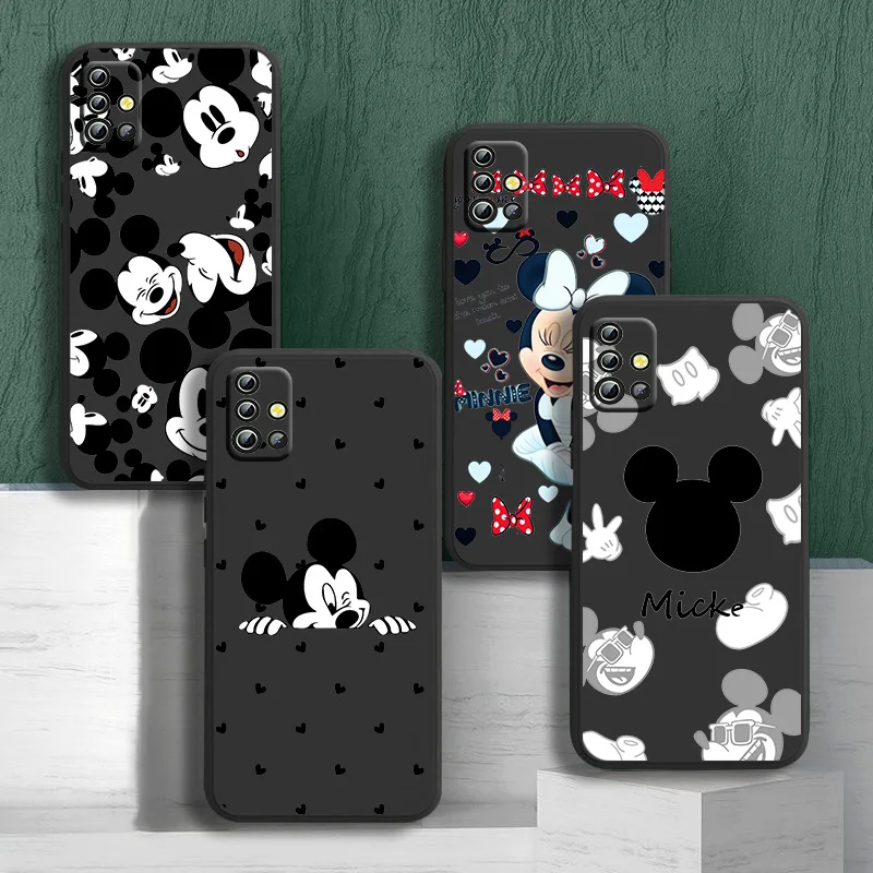 

Cute Mickey Minnie Phone Case For Samsung Galaxy A01 A11 A21 A31 A41 A51 A71 A81 A91 A42 A12 A02S Black Funda Cover Soft Back