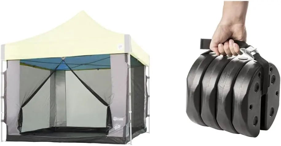 

Mesh Canopy Screen Room, Fits 10' x 10' Straight Leg Canopy & Tailgater Canopy Weights, Safe Installation, and Remo