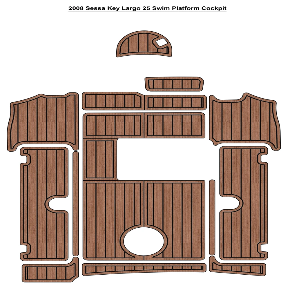 Фото 2008 Sessa Key Largo 25 Swim Platform Кокпита Pad Лодка EVA Foam Teak Deck Floor Mat SeaDek Gatorstep Style Самоклеящийся sdm96df №1