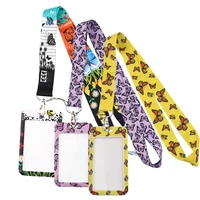 yl103 butterfly lanyards id card badge holder keychain classical style ribbon mobile phone hang rope lariat neck straps gifts