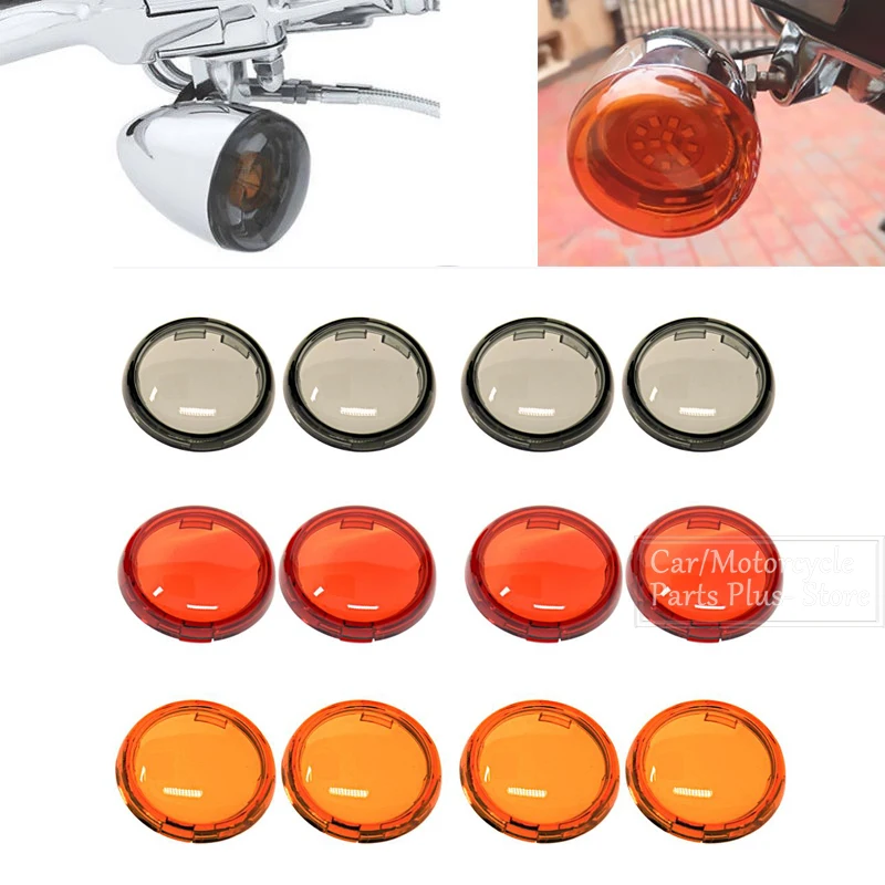 

4PCS Turn Signal Light Indicator Lens Cover For Harley Sportster XL883 XL1200 Touring Street Glide FLHR Softail Dyna