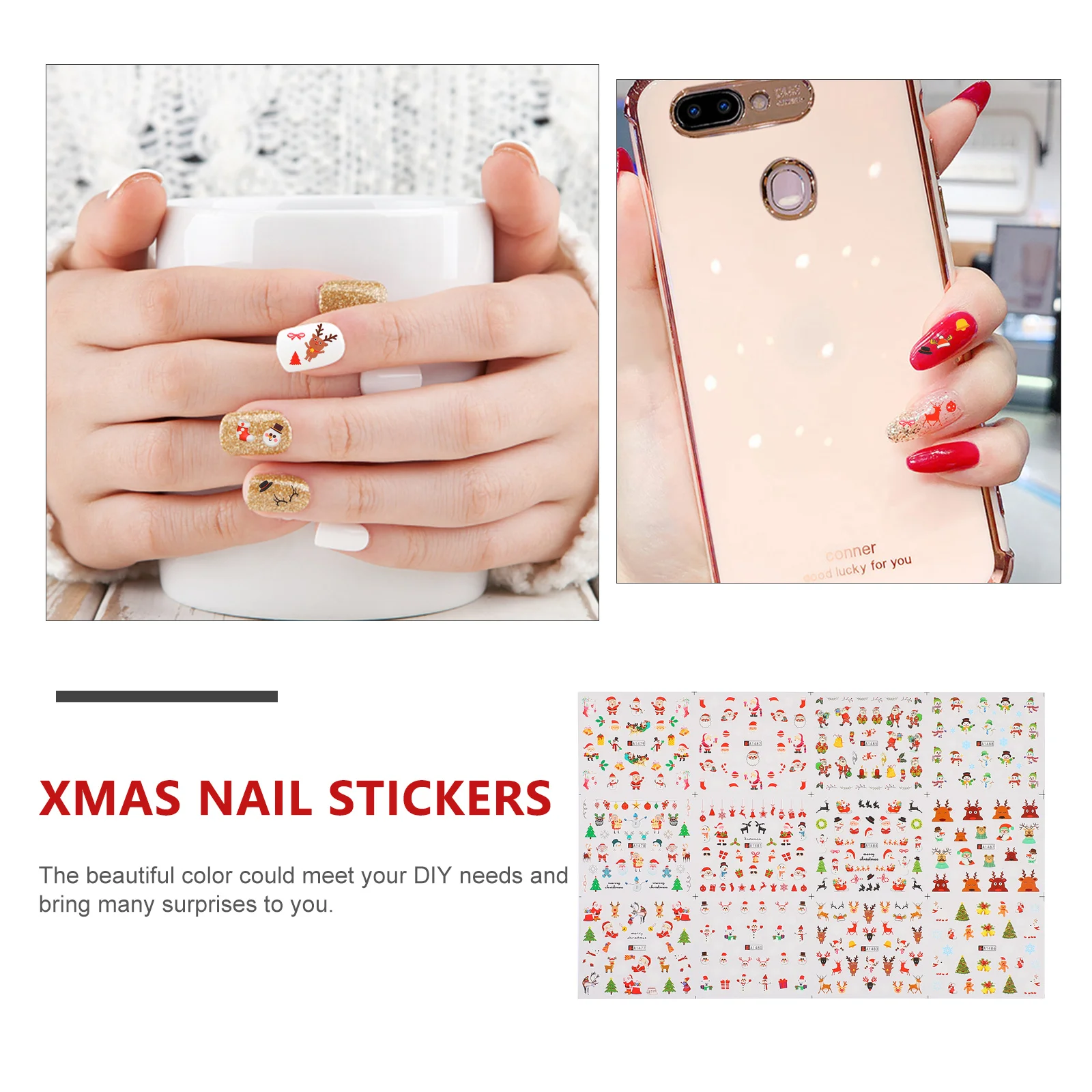 

10 Sheets Snowflake Xmas Nail Decals DIY Stickers Nail Stickers Nail Stickers