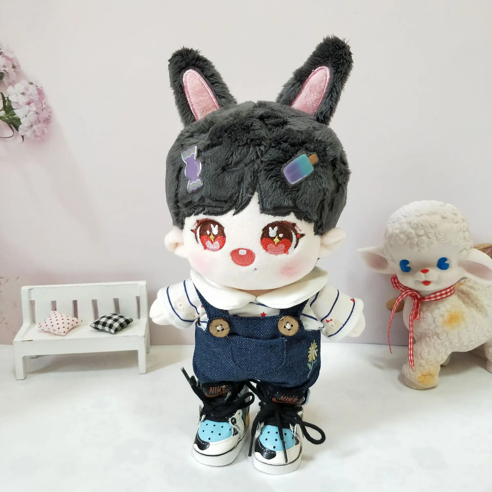 

New arrival 15/20cm No Attributes Plush Doll Clothes Doll Dress Up Clothes DIY T-shirt Denim Overalls Doll Clothes Accessories