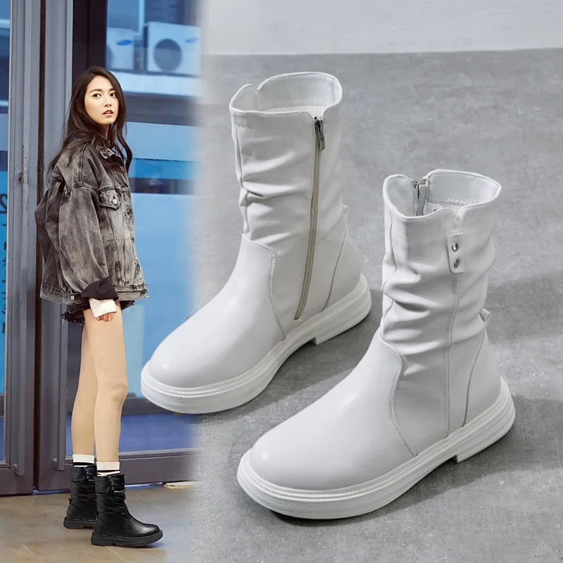 

Martin Boots Women's Shoes 2022 Spring and Autumn New All-match Skinny Boots Super Hot Ins Winter Casual Mid-well Boots
