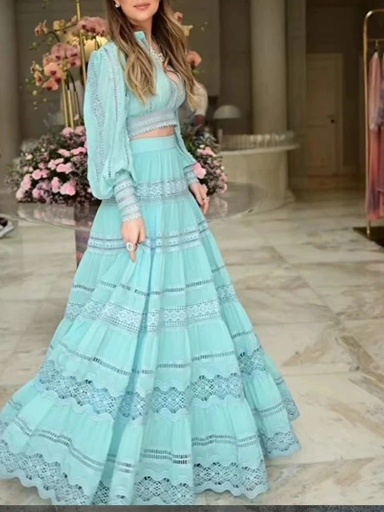 Весенняя женская новая кружевная рубашка с длинными рукавами в стиле ретро